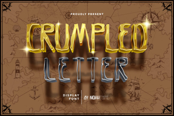 Crumpled Letter Display Font for Handmade Creatives