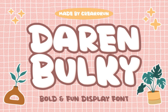 Daren Bulky Display Font for Playful, Bold Handmade Design