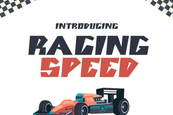 Racing Speed Display Font for Handmade Creators